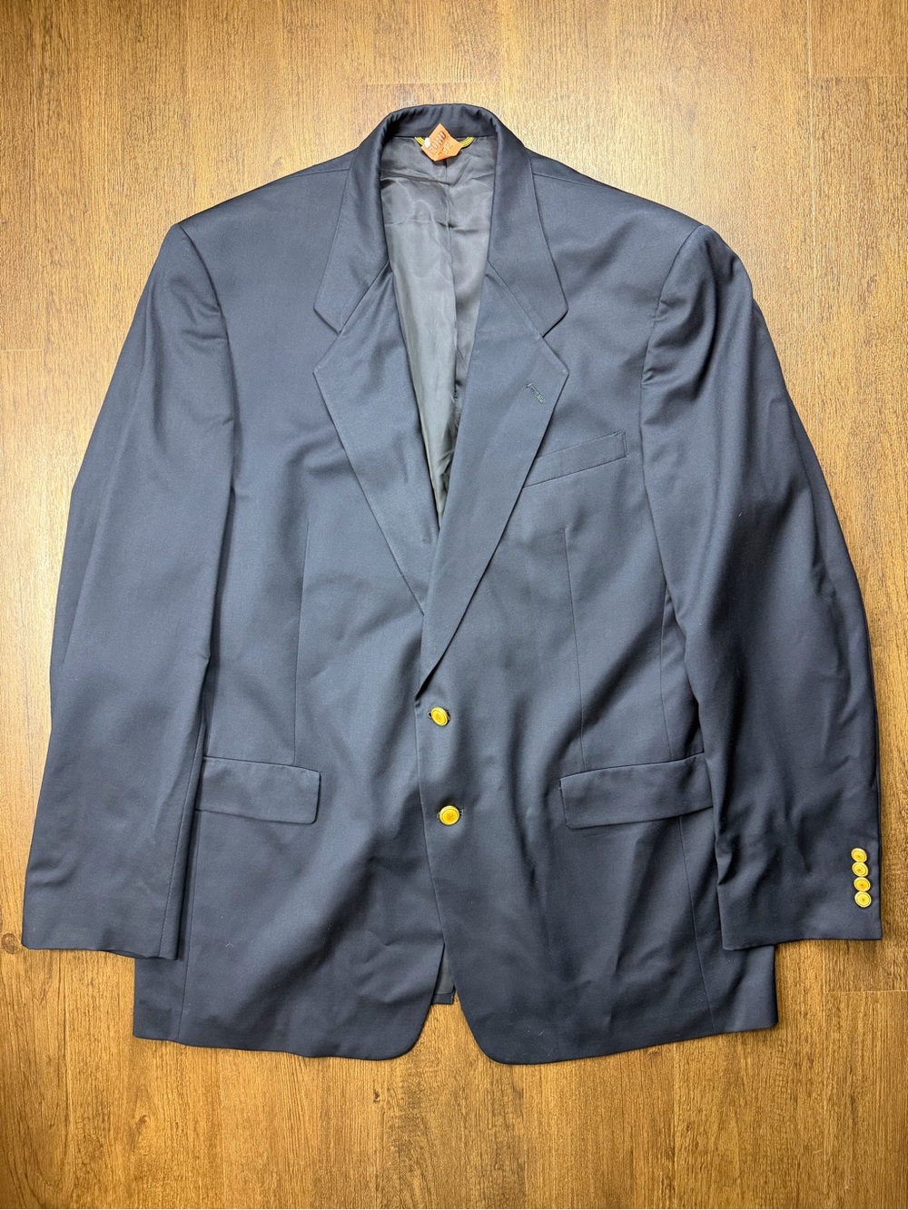Hart Schaffner Marx Wool Navy Sport Coat with Gold Buttons